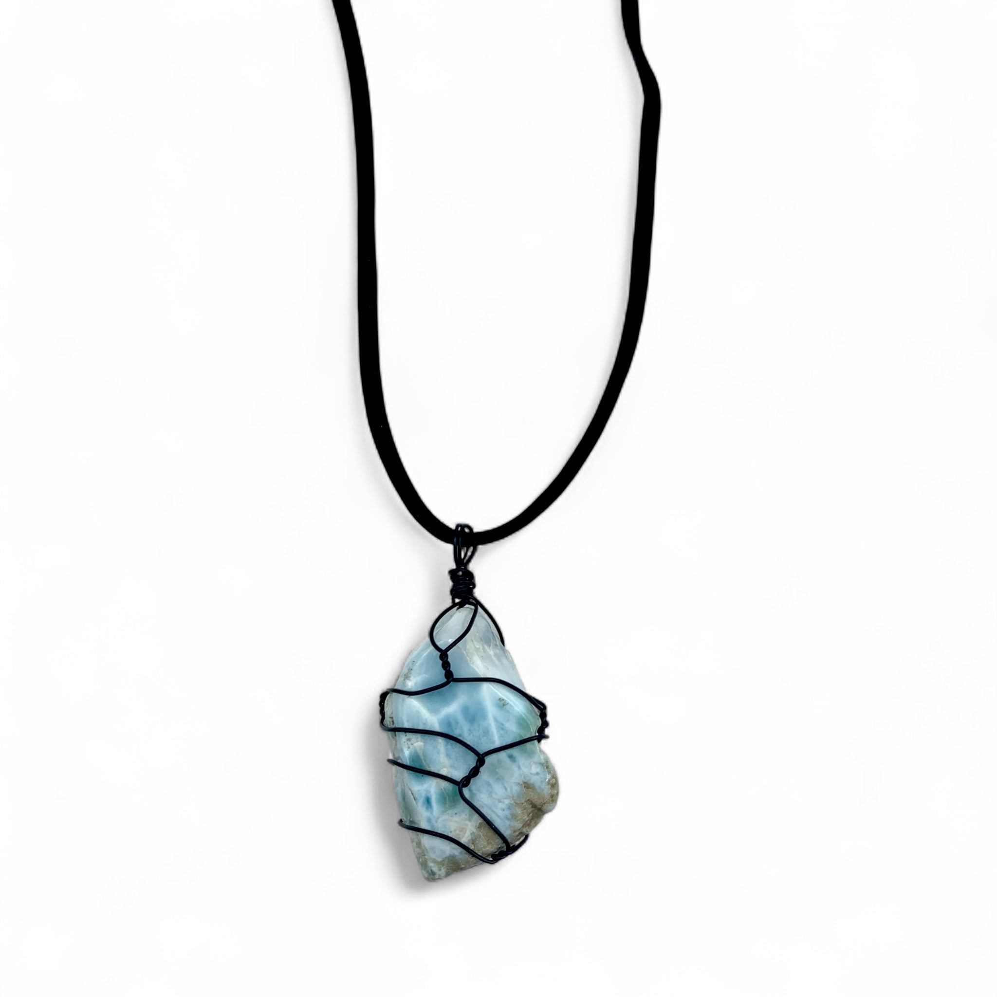 Necklace - Larimar Wire Wrapped